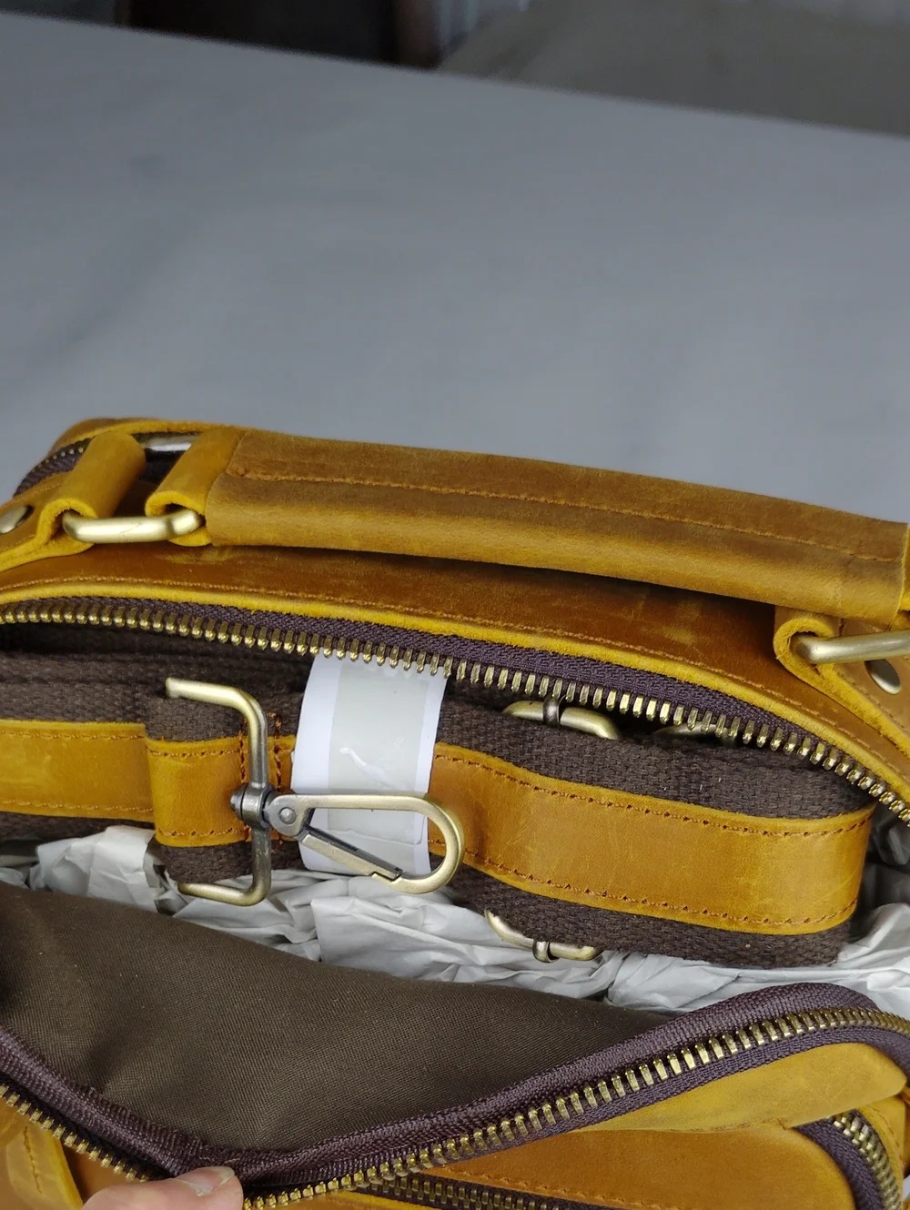 Jack & Chris Men's Compact Leather Crossbody Messanger Bag.